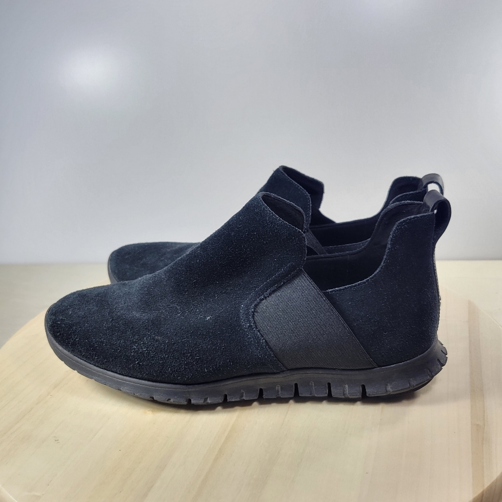 COLE HAAN ZeroGrand Black Suede Slip On Booties Boots Women's Size 8 - Picture 3 of 12